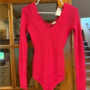 Abercrombie & Fitch Vibrant Pink Ribbed Top